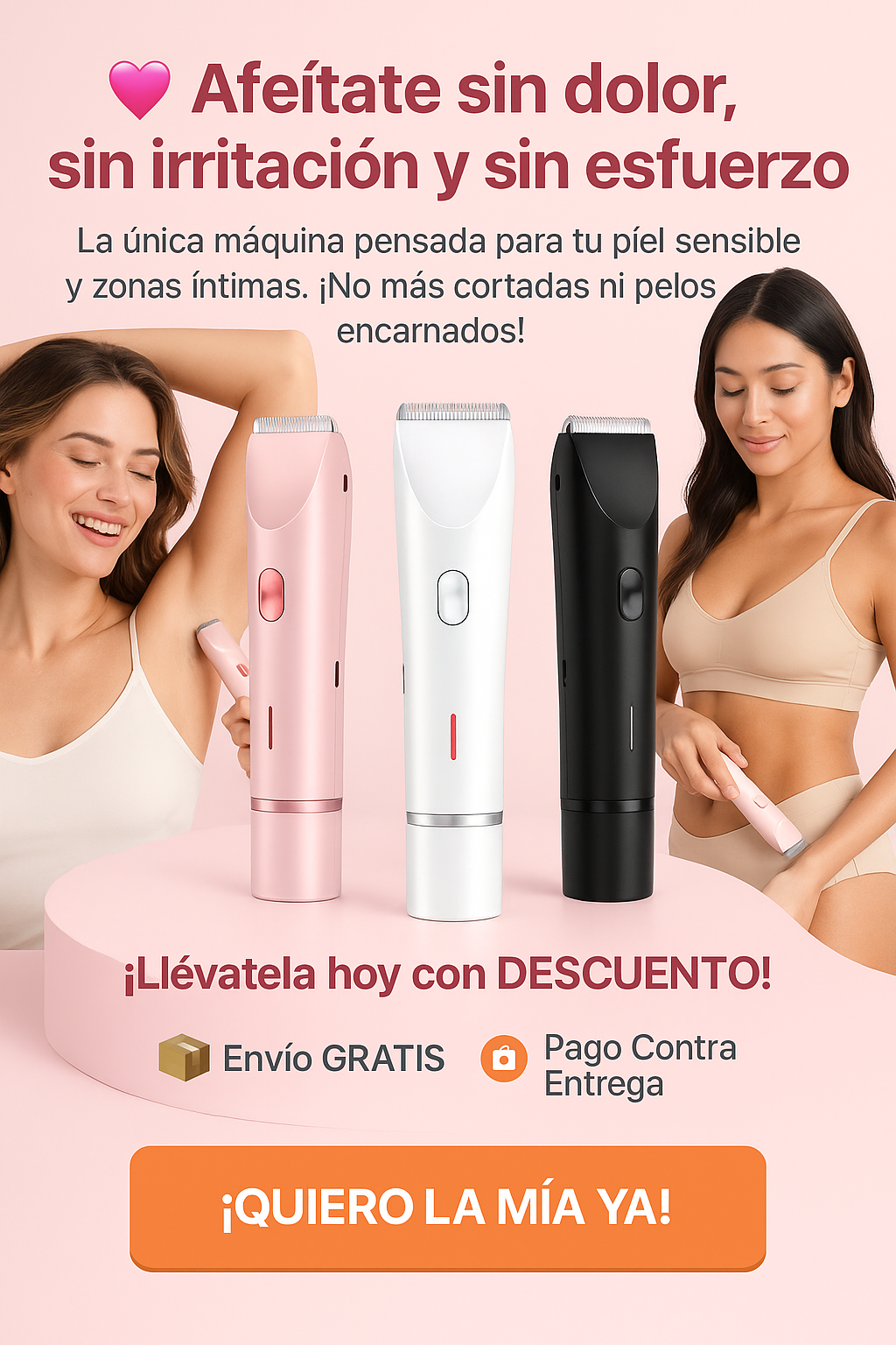 Afeítate sin dolor, sin irritación y sin esfuerzo "AFEITADORA 3 EN 1 "