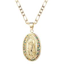 Cadena de oro laminada 18k de Virgen maria