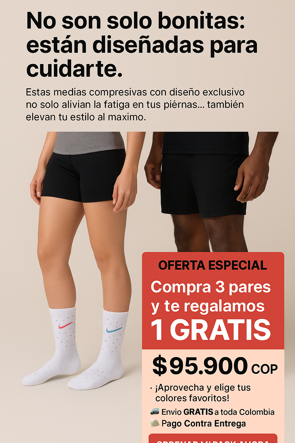 Compresión, estilo y brillo. ¡Pack de 4 por el precio de 3! 🧦