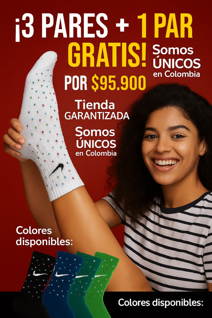 Compresión, estilo y brillo. ¡Pack de 4 por el precio de 3! 🧦